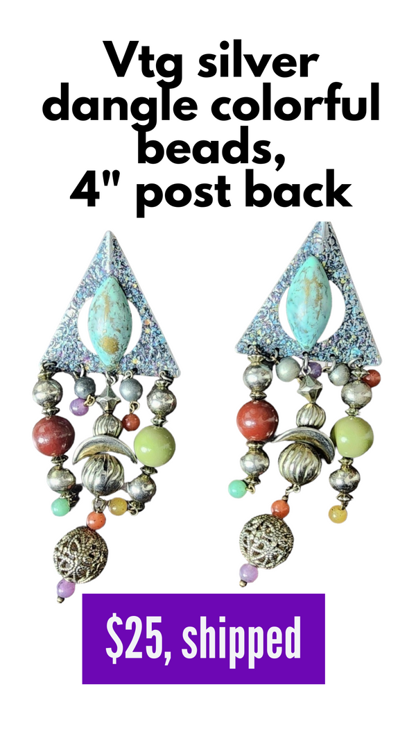 Vintage bead dangle earrings