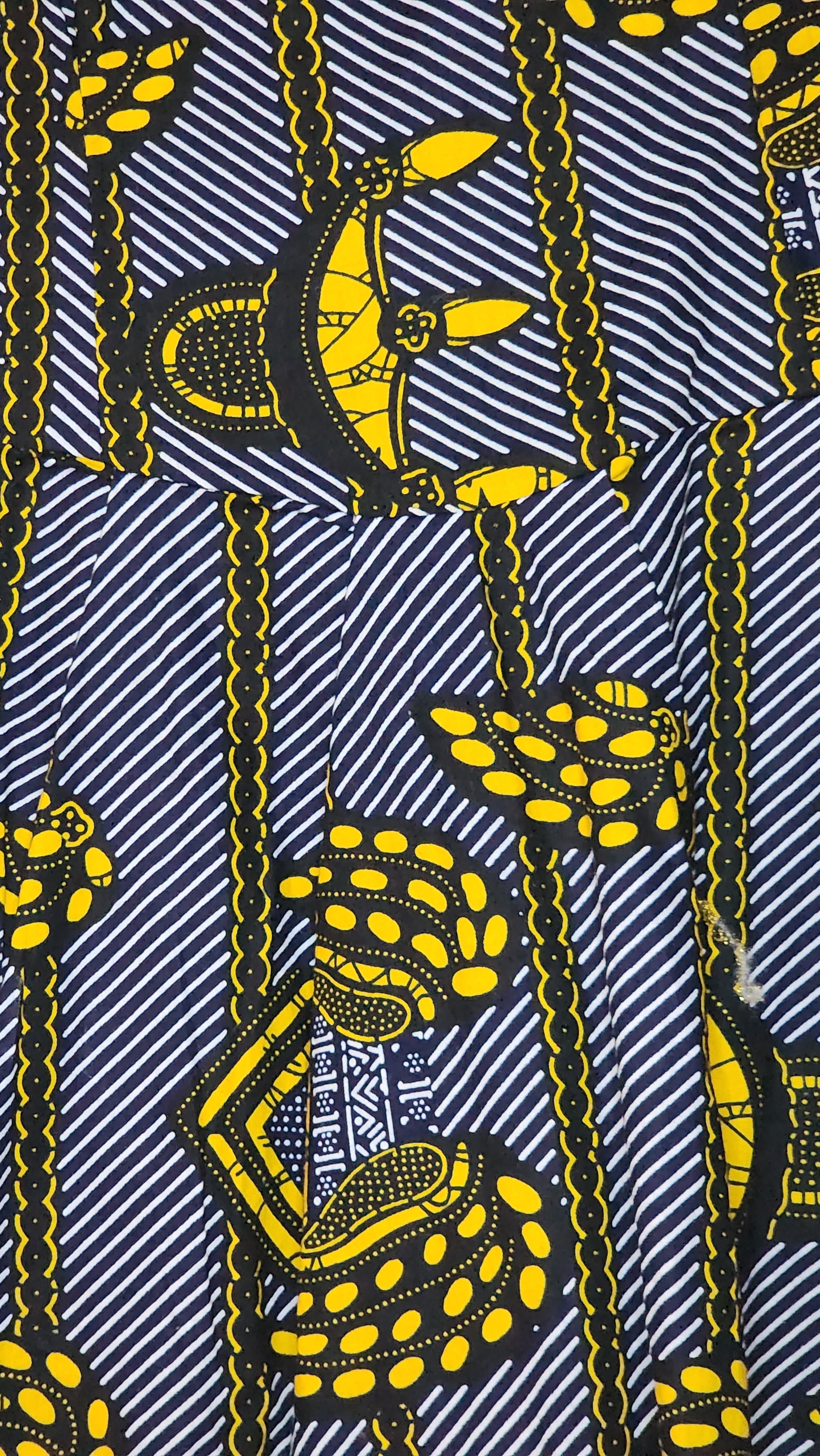 Grey and yellow ankara print dress sz M