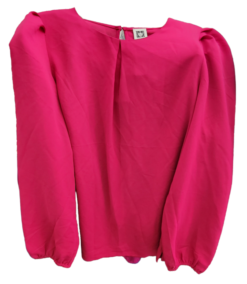 Magenta pink long sleeve blouse top sz M