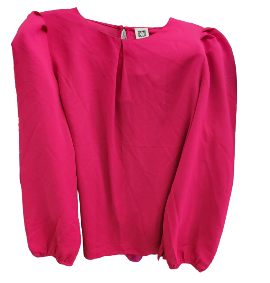 Magenta pink long sleeve blouse top sz M