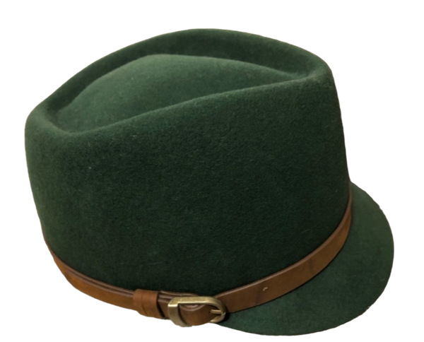 Hunter Green Felt Buckle Hat