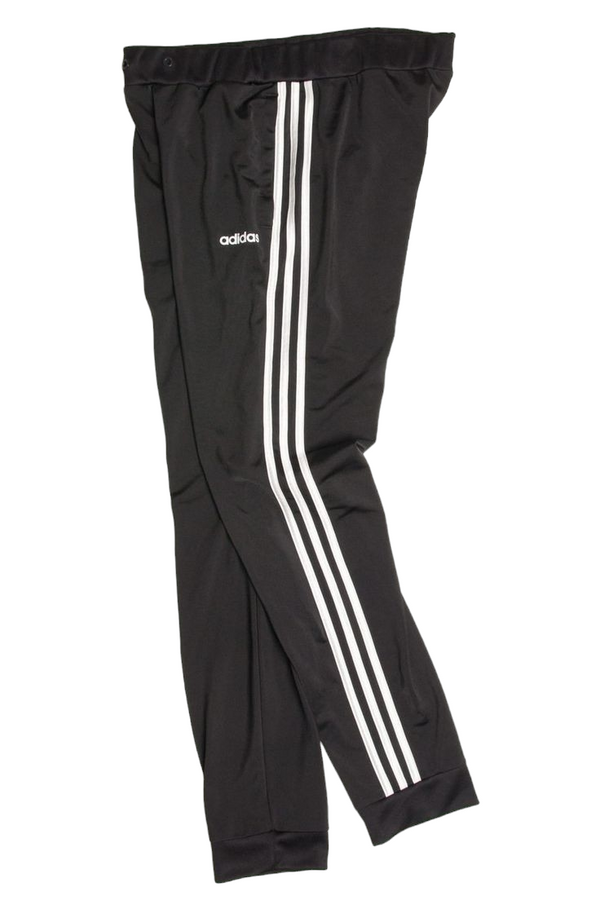 Black Adidas 3 striped fleece tapered joggers men's sz M