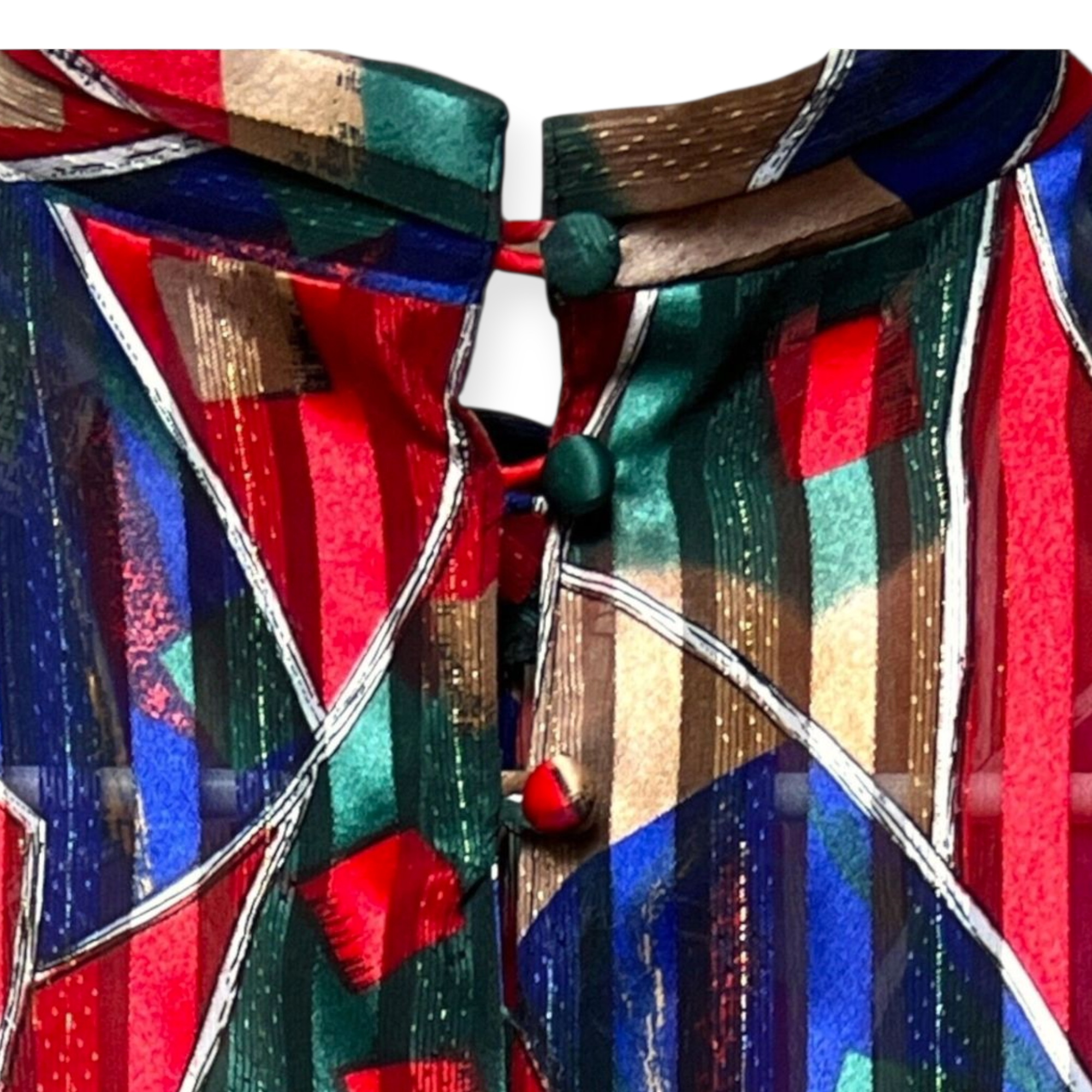 Vintage red, blue, green blouse sz 12