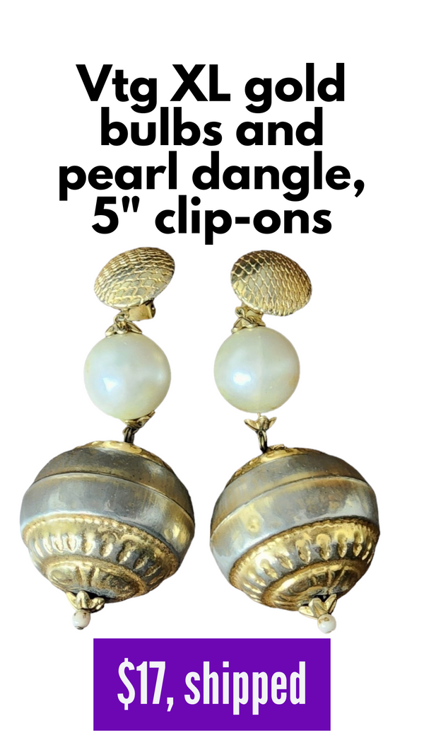 Vintage jumbo pearl dangle earrings