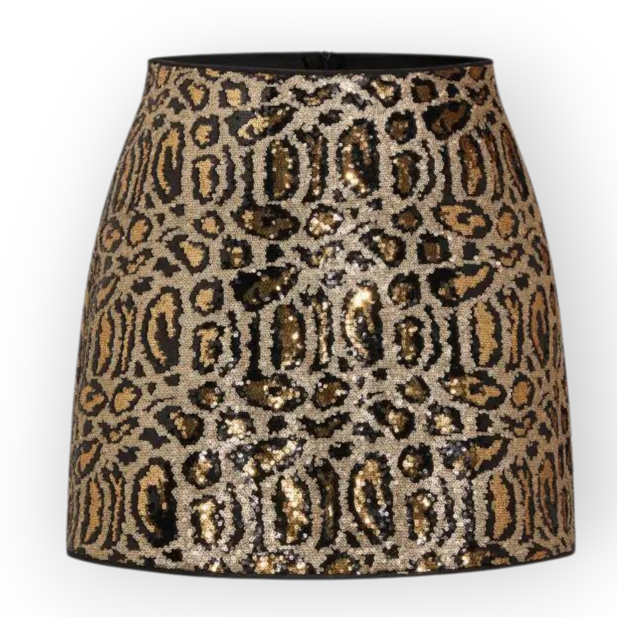 Sequin leopard cheetah mini skirt sz 16