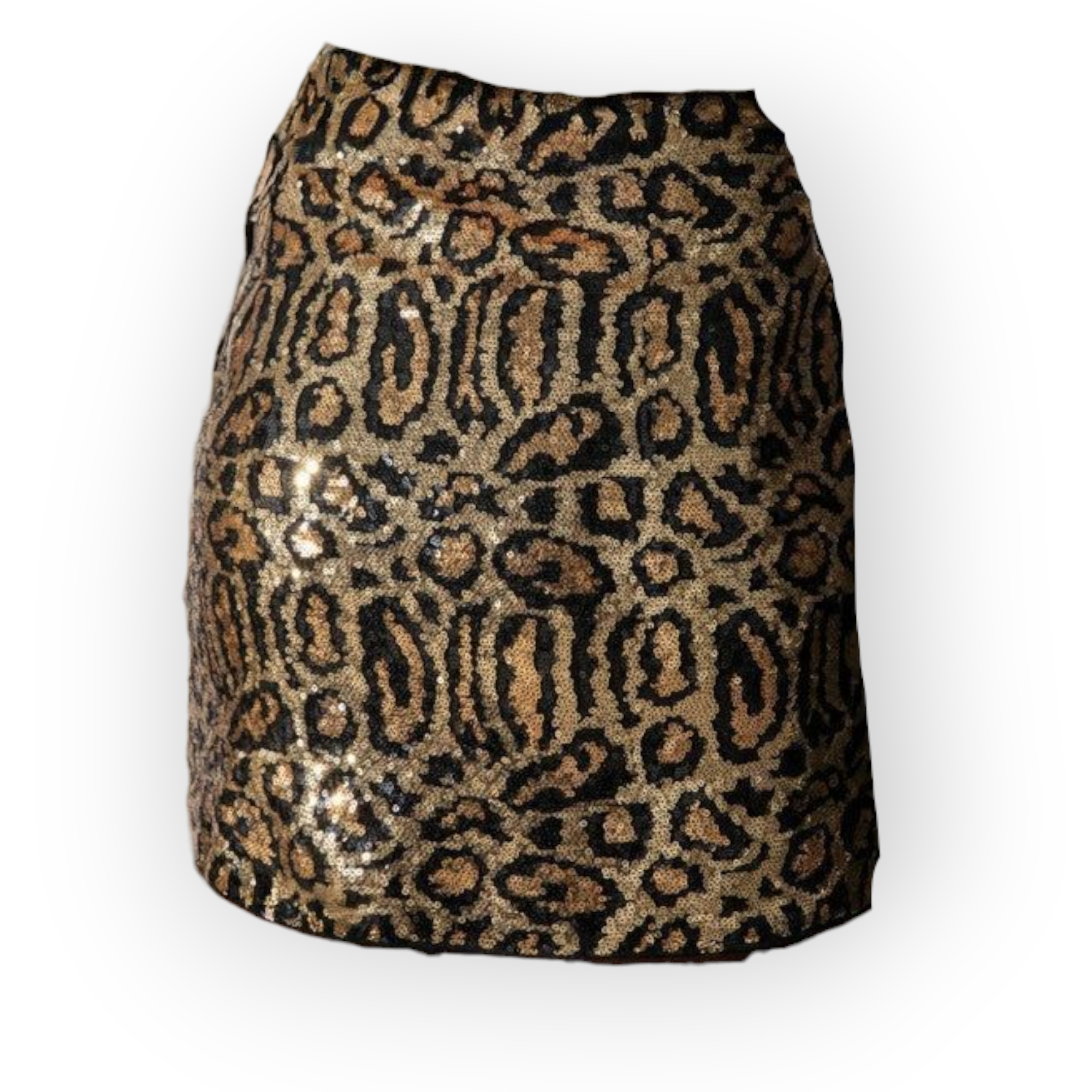 Sequin leopard cheetah mini skirt sz 16