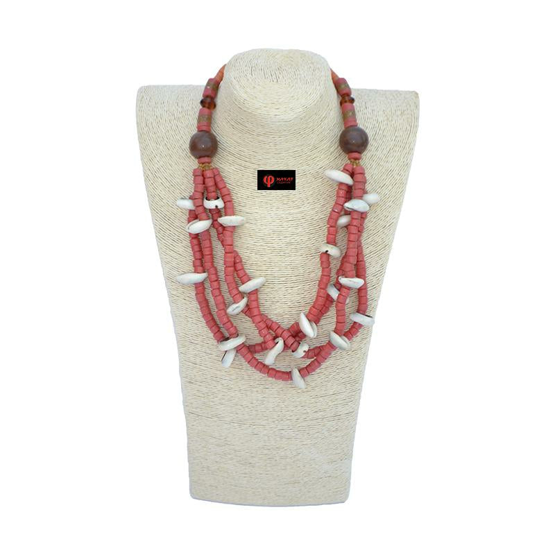 Handmade Beaded necklace with cowry shells