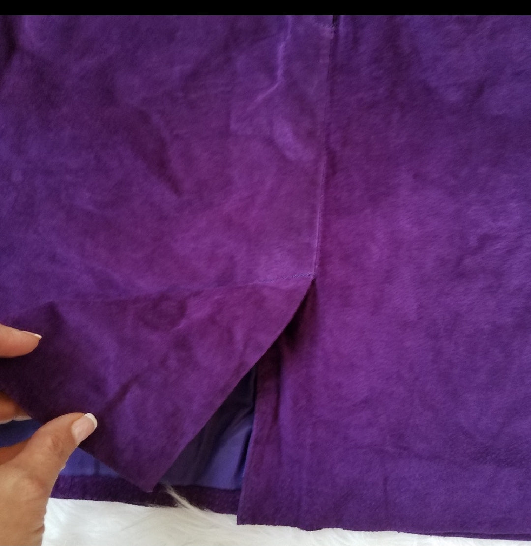 Vintage Purple suede mini skirt sz 16