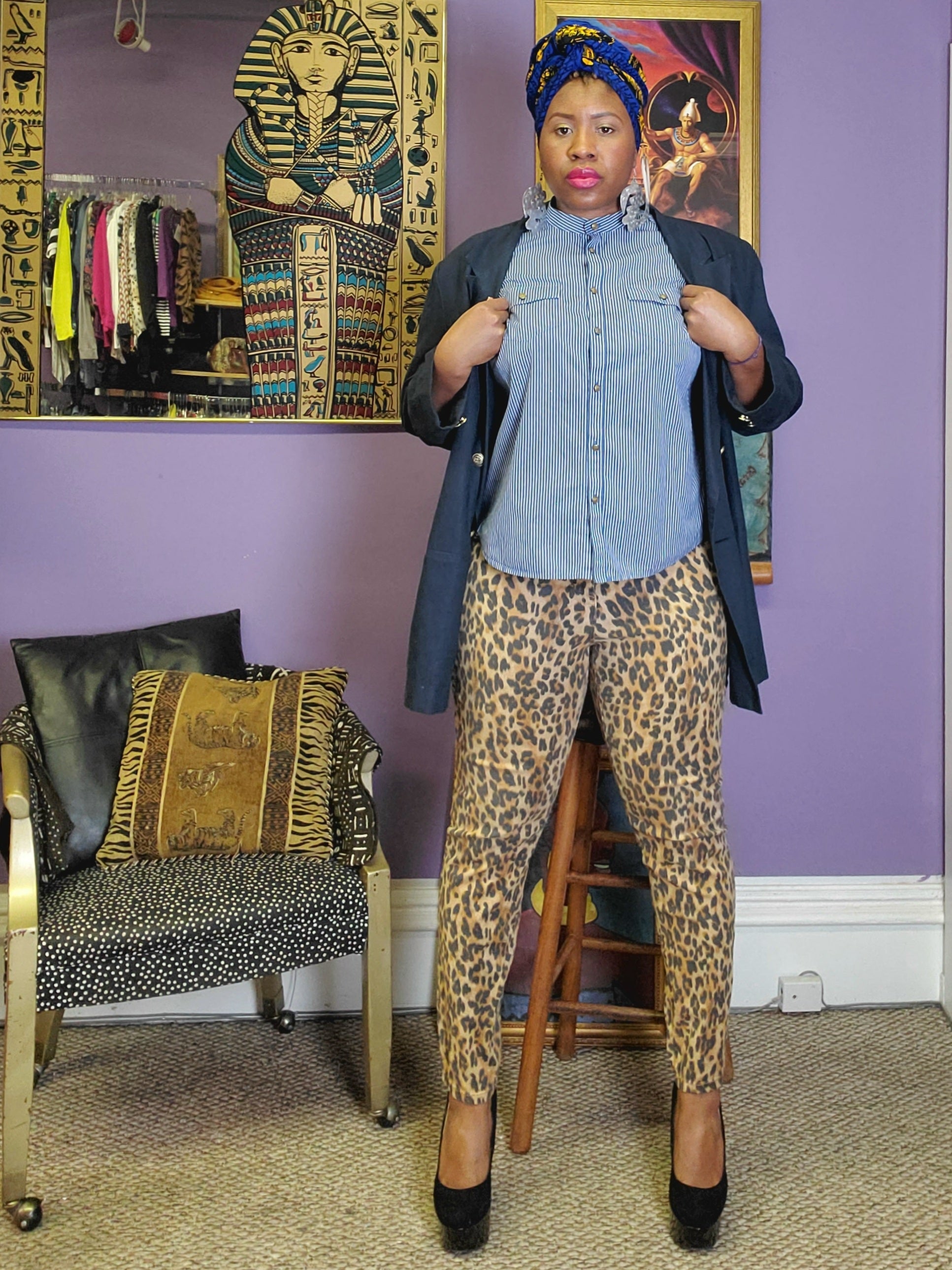 Cheetah print pants sz 14