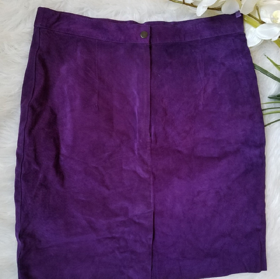 Vintage Purple suede mini skirt sz 16