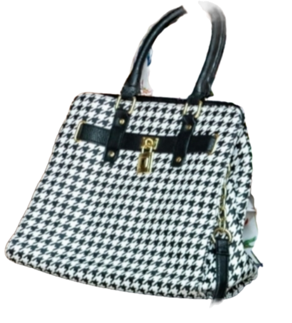 Black White Houndstooth Purse