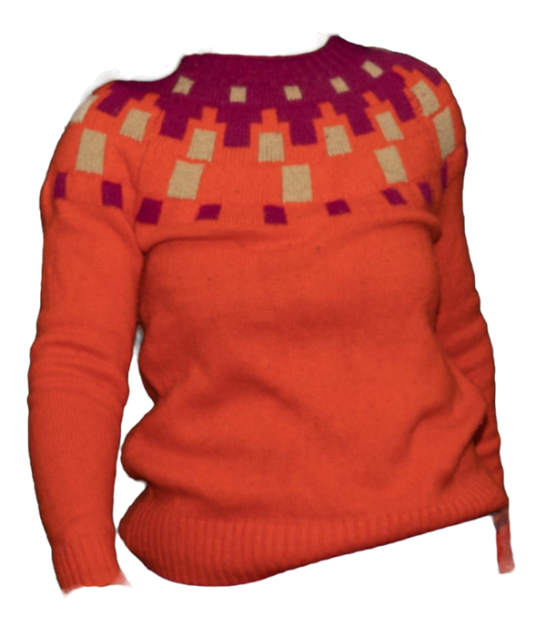 Orange pink sweater sz L