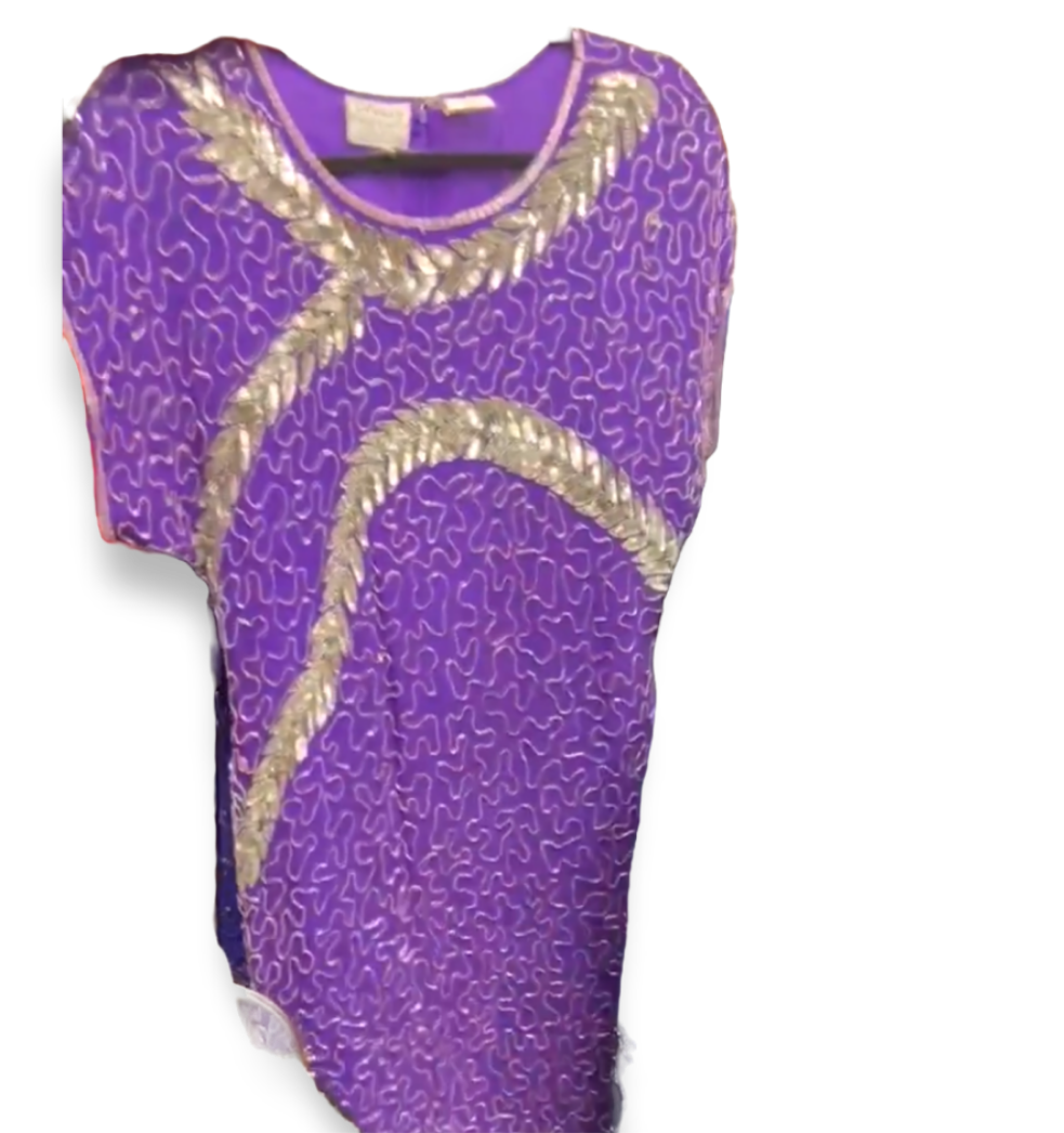 Vintage purple sequin dress sz M