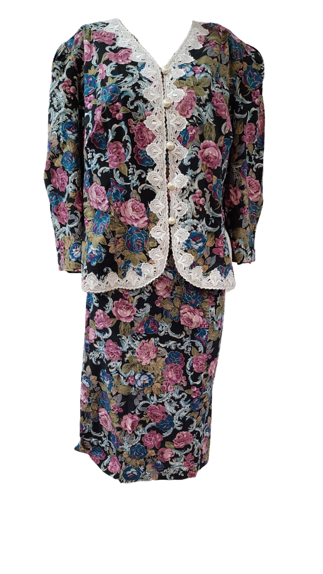 Vintage floral skirt set sz 10
