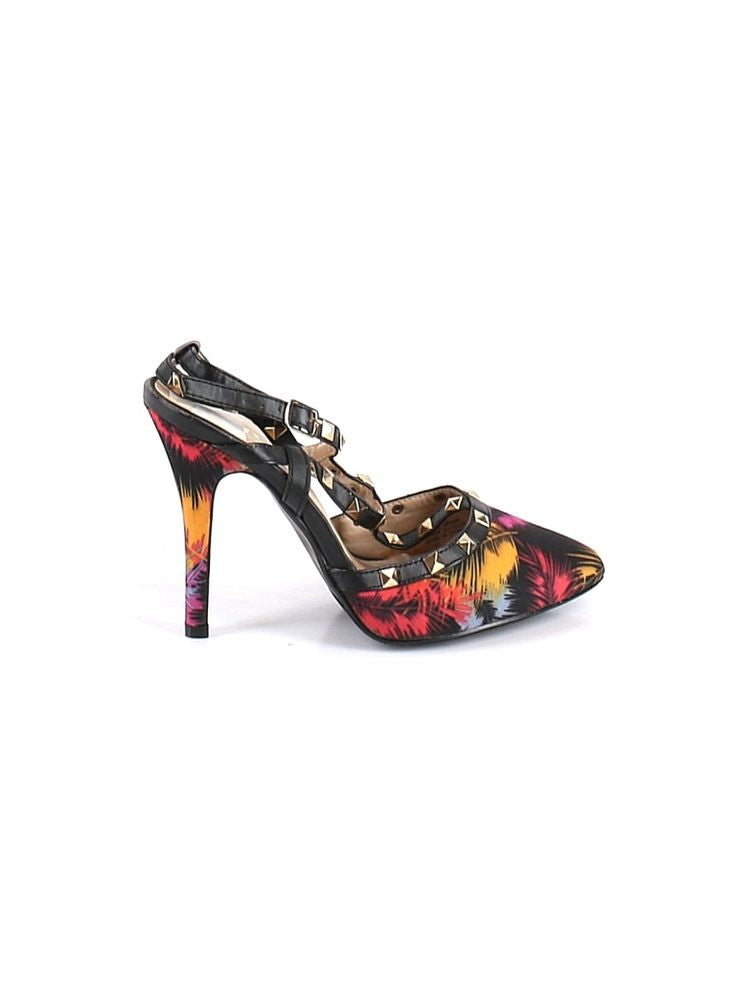Studded tropical heels sz 10